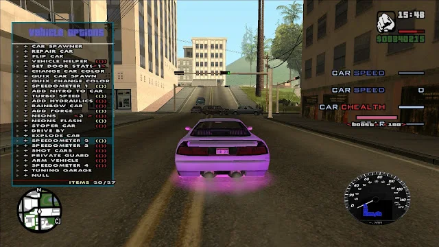 GTA San Andreas New Cheat Menu Mod For PC