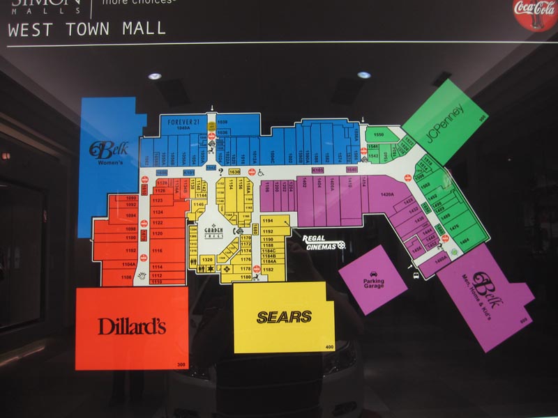 west town mall map Sky City Retail History West Town Mall Knoxville Tn