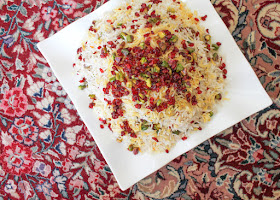 Food Lust People Love: Elevate rice from plain to a bejeweled side dish with golden saffron, crimson barberries and bright green pistachios. Barberry Pistachio Saffron Rice is as pretty as it is tasty. If you have a rice cooker, it’s super simple as well.