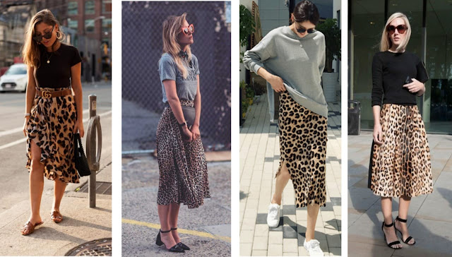 Looks com saia estampa de animal print (estampa de onça)