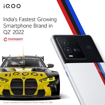 आइकू 2022 की दूसरी तिमाही में भारत में सबसे तेजी से बढ़ने वाला स्मार्टफोन ब्रांड बना