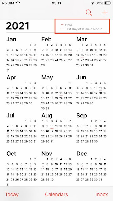 Cara menambahkan kalender Hijriah di Apple Celendar di IOS dan MacOS