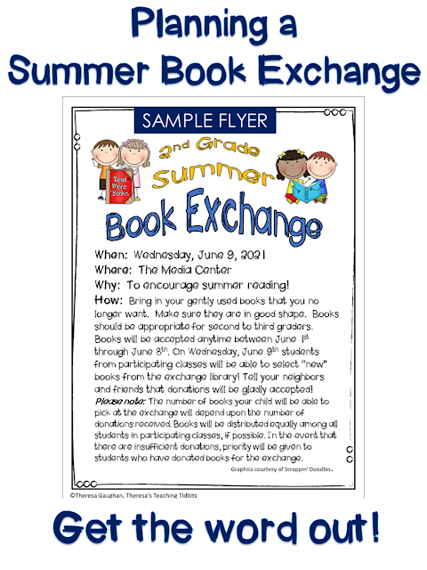 Picture of flyer giving details of Summer Book Exchange Event.