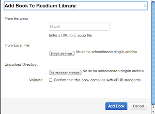 añadir epub a Readium