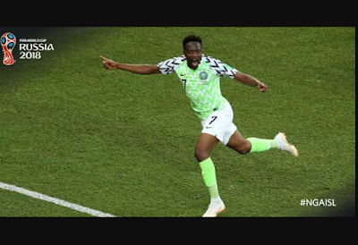 Ahmed Musa's goal against Iceland ranked 8th best goal out of the169 goals scored at 2018 World Cup