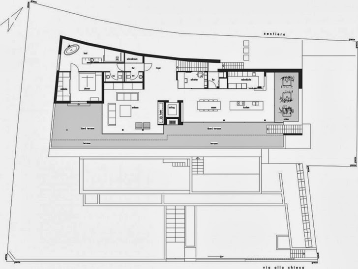 Ground floor plan of Beautiful House Lombardo by Philipp Architekten