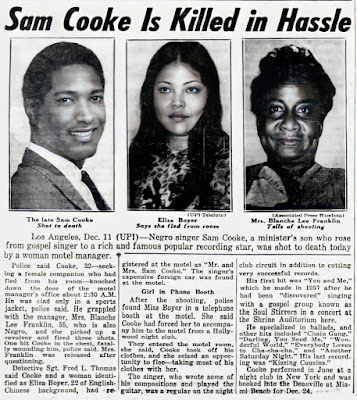 December 11, 1964: Sam Cooke was shot dead at the Hacienda Motel in Los Angeles, California.
