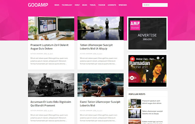 Gooamp AMP Responsive Personal Blog Tutorial Tips and Tricks Blogger Template Theme