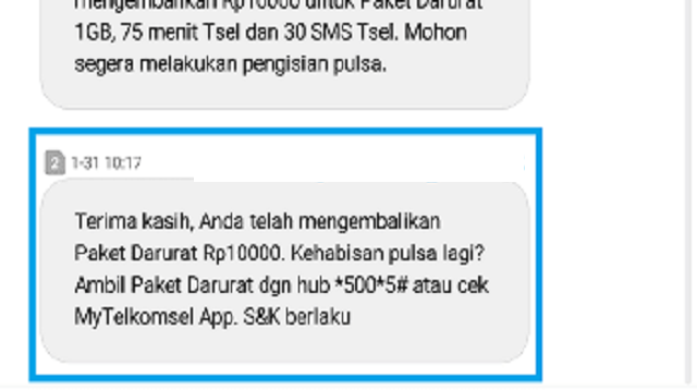 Cara Menonaktifkan Paket Darurat Telkomsel