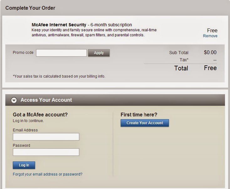 Get McAfee Internet Security Free Subscription of 6 Months