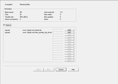 ดาวน์โหลดทั้งเวบด้วย httrack website copier 