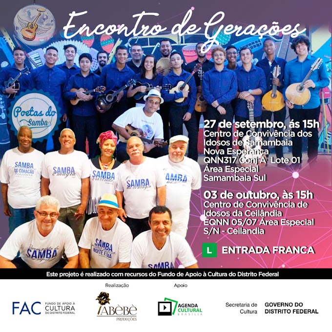 Poetas do Samba e Orquestra de Cavaquinhos se reúnem para shows em Ceilândia e Samambaia 