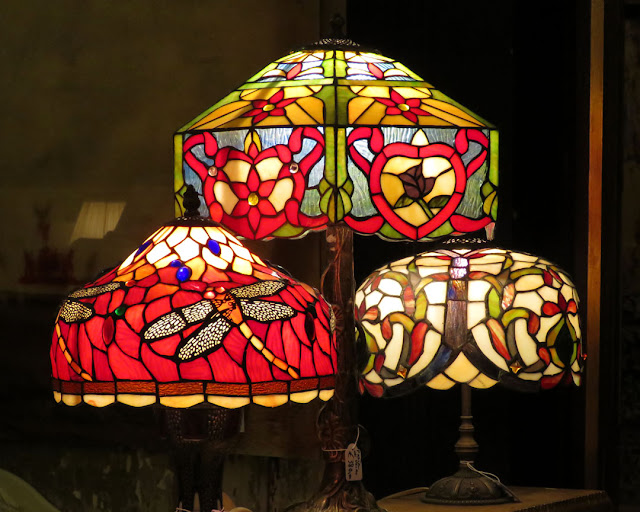 Stained glass lamps, Galleria Imperiale, Campetto, Genoa