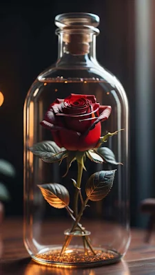 iPhone Wallpaper 4K Red Rose In Glass Jar is a free high resolution image for Smartphone iPhone and mobile phone.