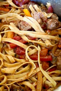 Italian Noodles with Spicy Sausage: Savory Sweet and Satisfying