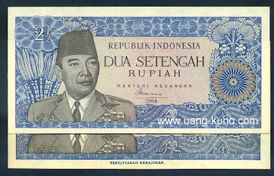  variasi untuk bagian dua setengah Rupiah 1964 (seri Sukarno)