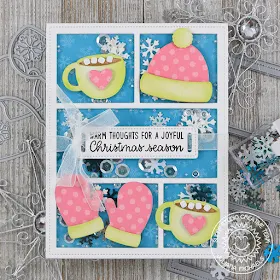 Sunny Studio Stamps: Warm & Cozy Fancy Frames Comic Strip Everyday Dies Christmas Shaker Card by Juliana Michaels