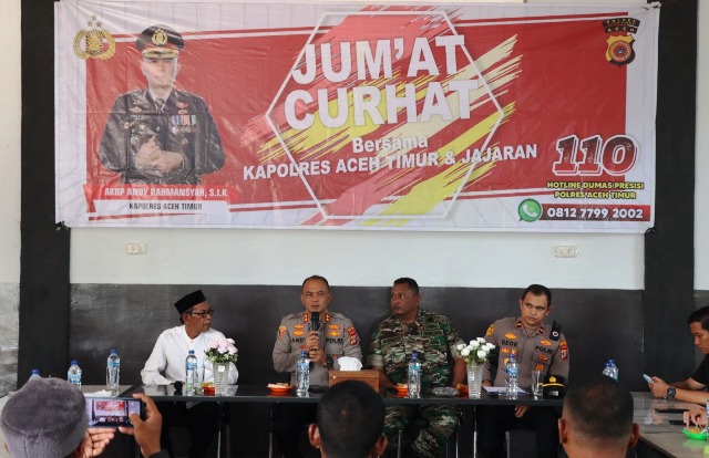 Jumat Curhat, Kapolres Aceh Timur Kembali Menyapa Warga Peureulak Barat