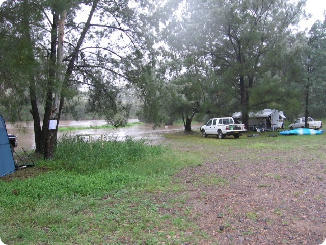 Gwydir River Campground - the flood develops - Taken by Mal & Kerry