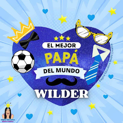 Solapín Nombre Wilder por el Día del Padre para imprimir gratis