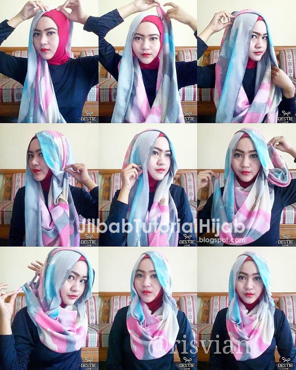 80 Foto Tutorial Hijab Pashmina Katun Jepang Untuk Wajah Bulat