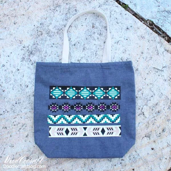 Tribal Tote Bag with Cricut Layered Iron-On Vinyl!