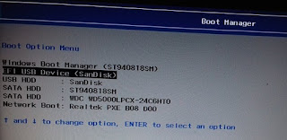 Boot menu d'un PC