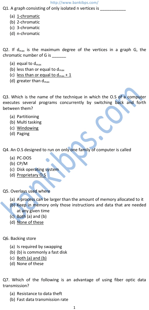 ibps it officer model question paper