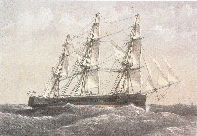 Naufragio del barco de la Royal Navy HMS Captain en 1870.