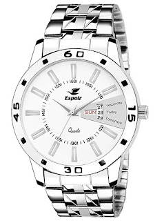 Espoir Analog White Day and Date Dial Men's Watch