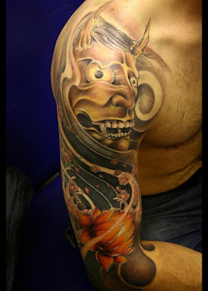 japanese tattoos, japanese mask tattoos