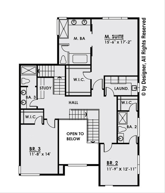 แปลนบ้าน 4 ห้องนอนชั้น 2