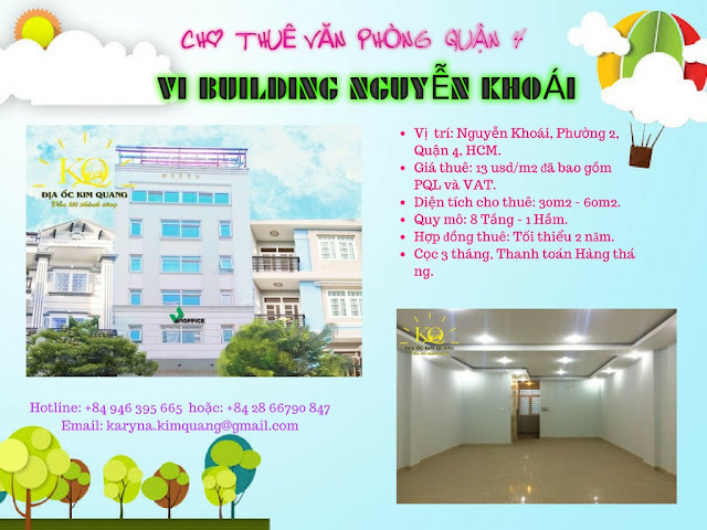 Cho thuê văn phòng quận 4 Vi Building Nguyễn Khoái
