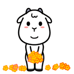 emoticones de ovejas con flores