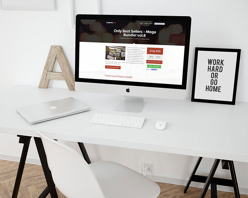 Workspace With iMac Mockup Template