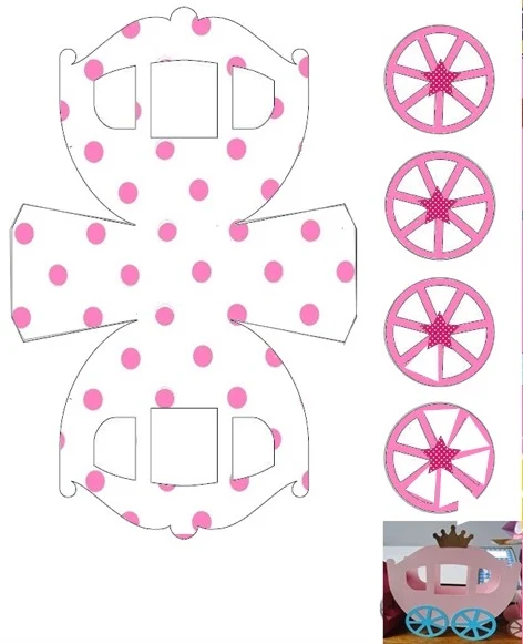 Pink Polka Dots: Free Printable Carriage Shapped Box.