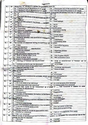 KPPSC Subject Specialist STATISTICS Past Papers