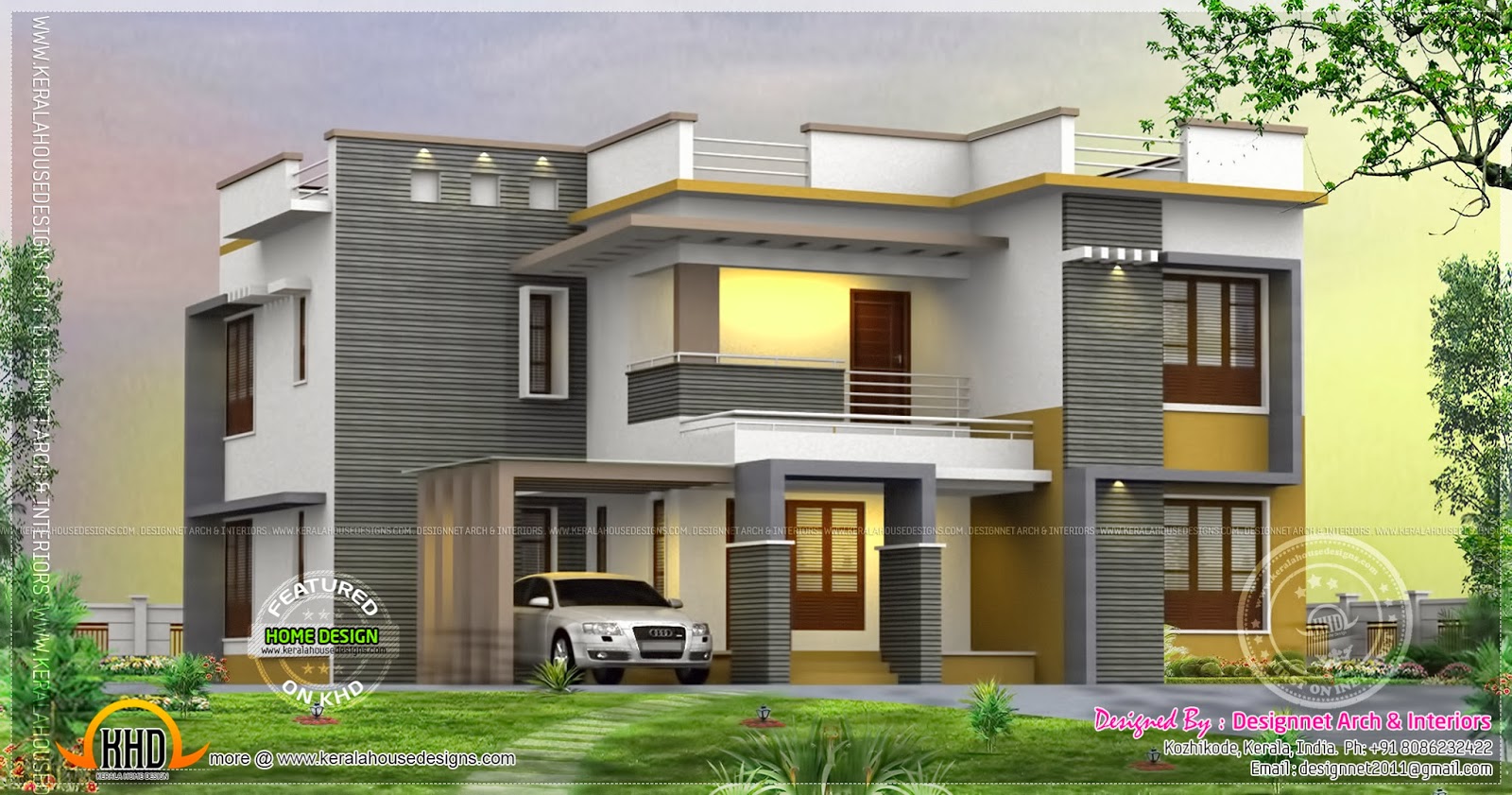 4 bedroom 2500 sq  ft  house  rendering Home  Kerala Plans 