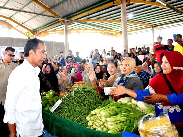 Jokowi Pantau Stok dan Harga Bapok di Pasar Rakyat Merangin, Harga Stabil 