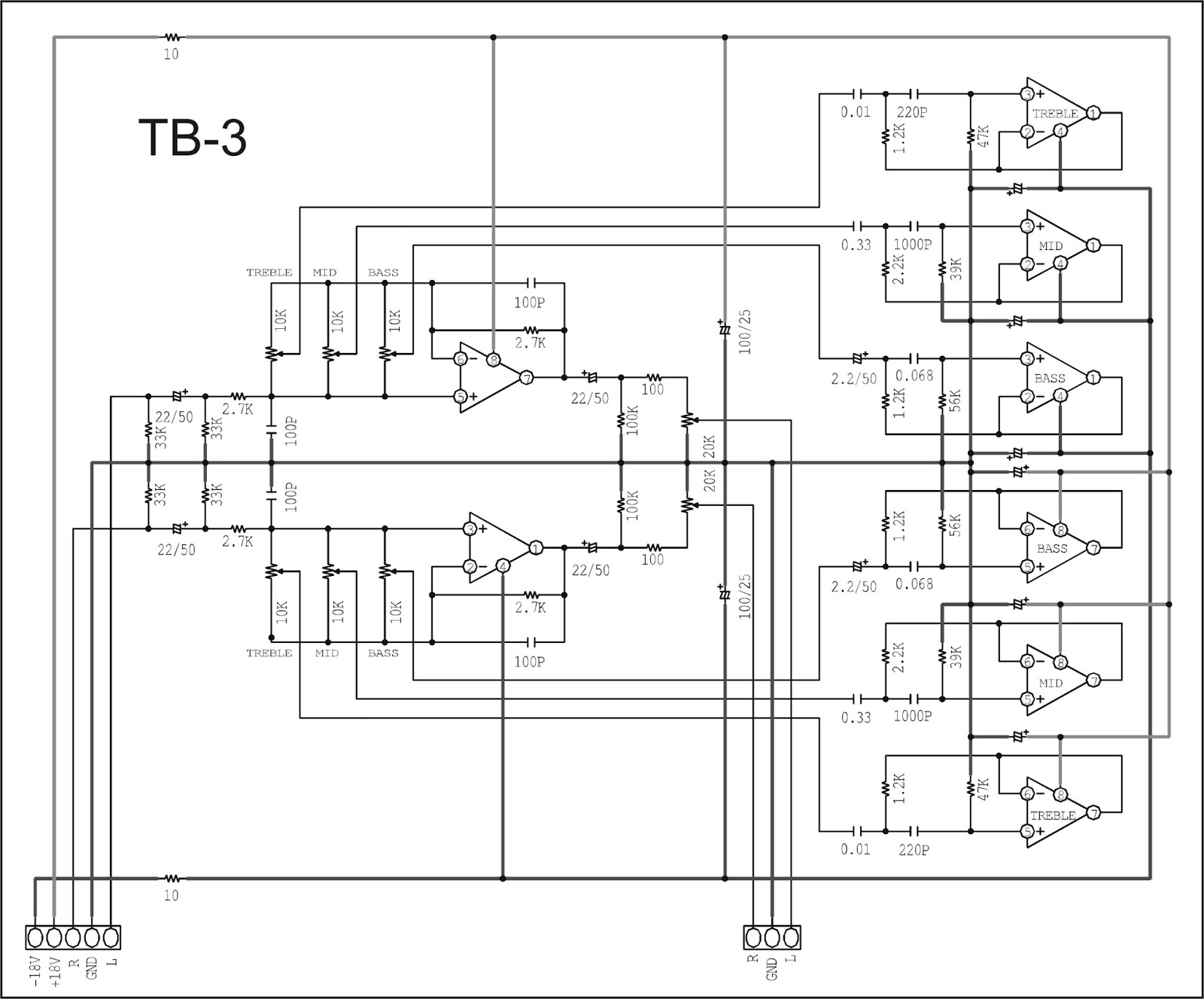 DIY ELECTRONICS PROJECTS: Apex Tone Control TB3