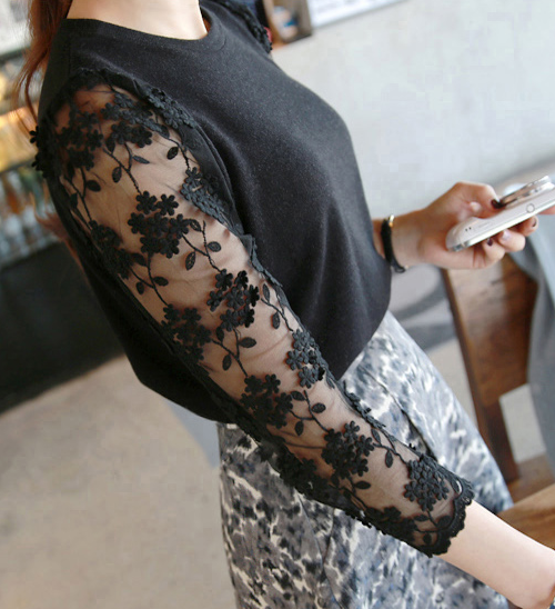 Lace Sleeves T-Shirt