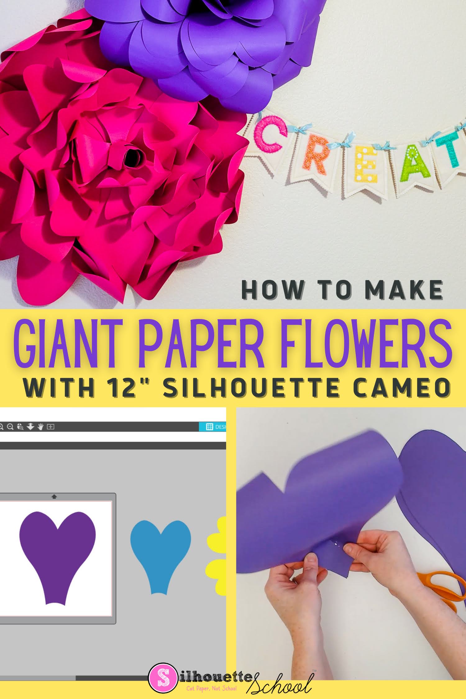 Large Paper Flowers • Stencil - a DIY Craft Studio