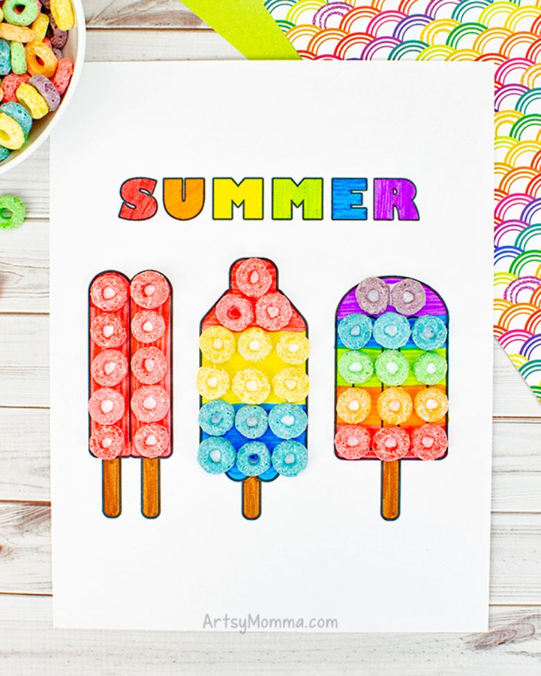 popsicle art  - summer camp craft for kids