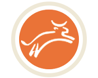 logo for Heifer Project, a leaping cow in an orange circle