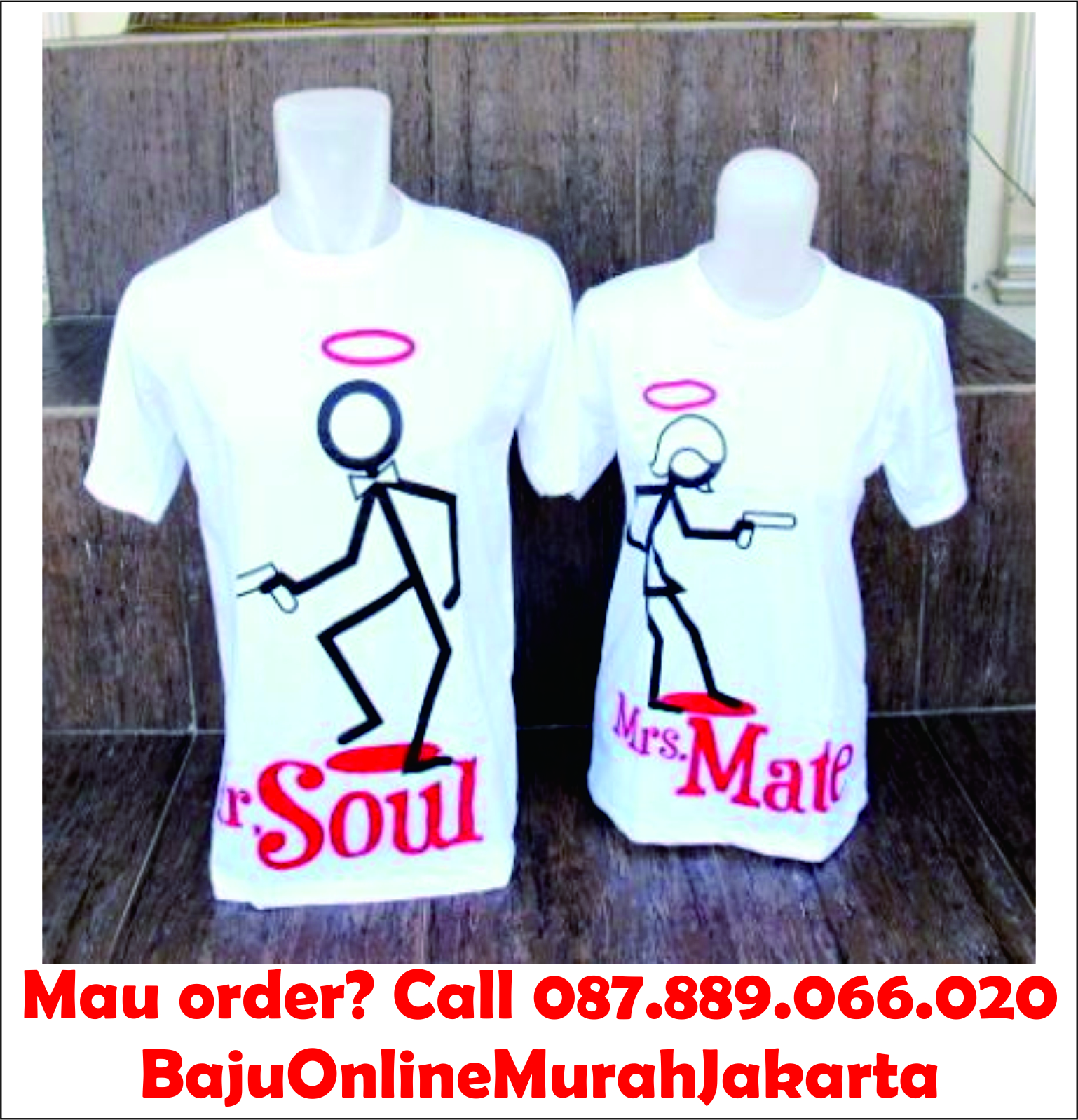  Kaos  Couple  Soulmate Putih Baju Online Murah Jakarta 