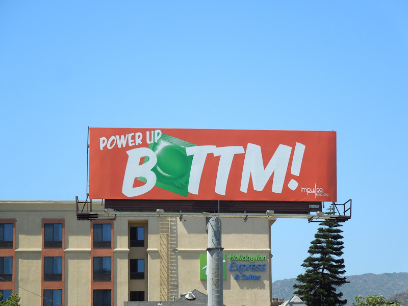 Power Up Bottom condom billboard