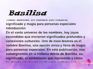 significado del nombre Basilisa