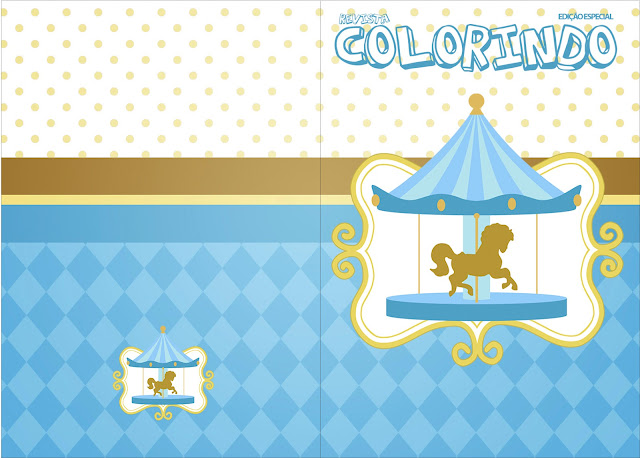 Carousel in Light Blue: Free Party Printables.