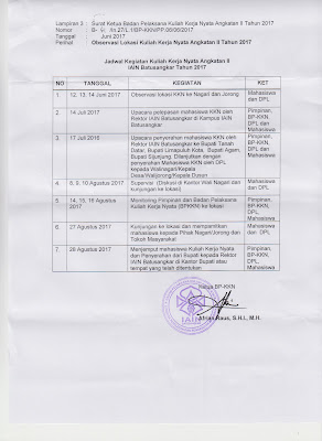 PENGUMUMAN OBSERVASI & PROGRAM KERJA KKN ANGKATAN II