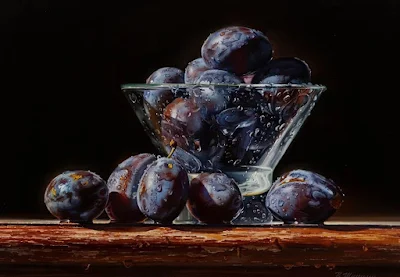 Wet plums painting Valery Shishkin